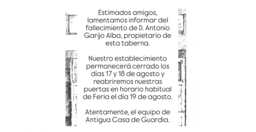 Casa de Guardia fallecimiento