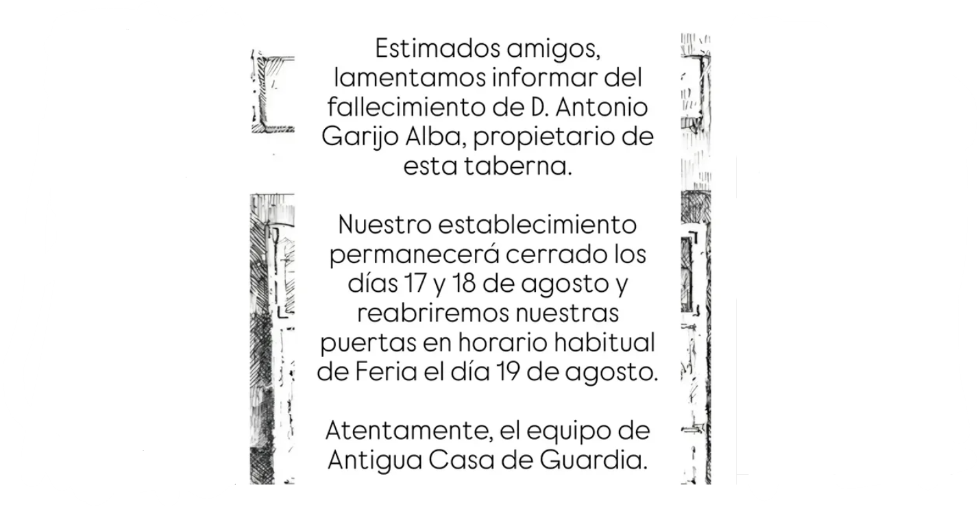 Casa de Guardia fallecimiento
